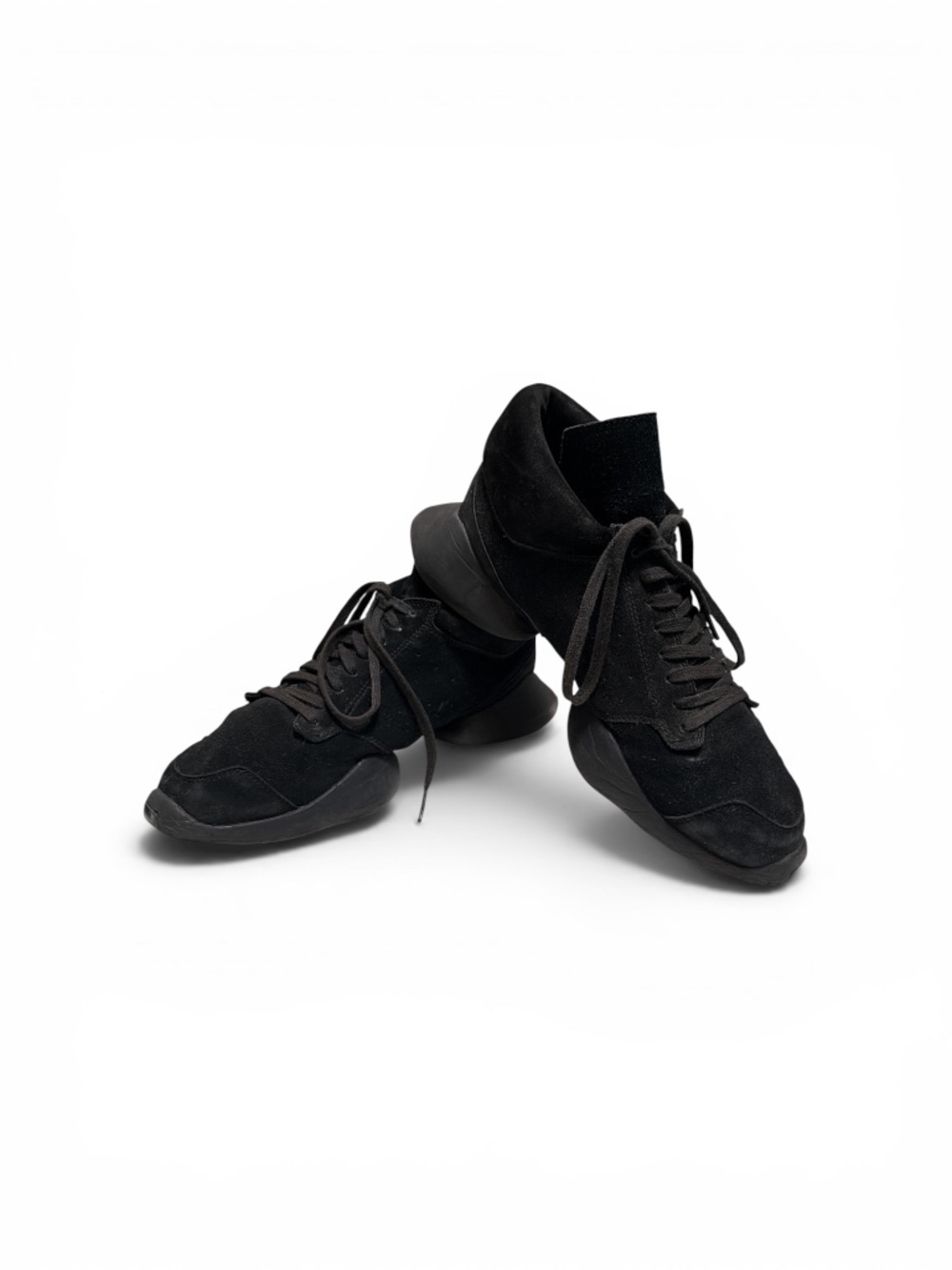 Rick Owens x Adidas Vintage Black High Top Sneakers Avant Garde Rare US 8 EU 41